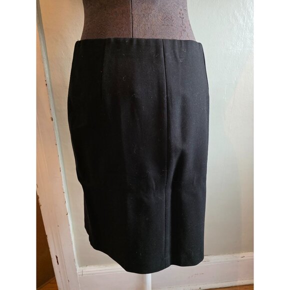 Anne Klein Womens Black Pencil Skirt W/ Gold Button Accents Size 6P - Picture 2 of 6